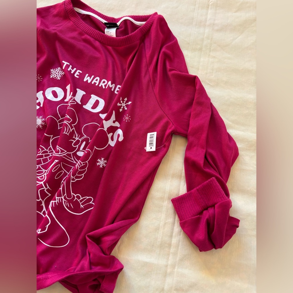 Disney  Festive Pink Holiday Top size L (12-14) - Picture 11 of 11